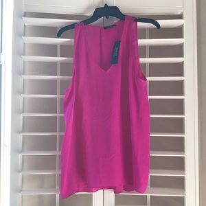 L-Fuchsia V-Neck, silk tank